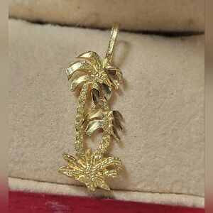 Gold Palm Tree Pendant Necklace - Women Jewelry